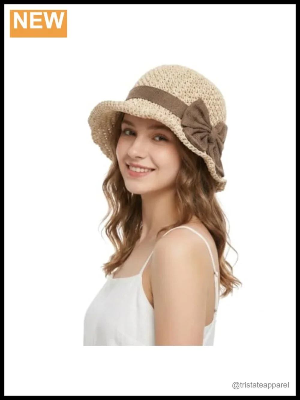 Wide Brim Woven Straw Sun Hat with Bow, Packable Travel Summer Beach Hat